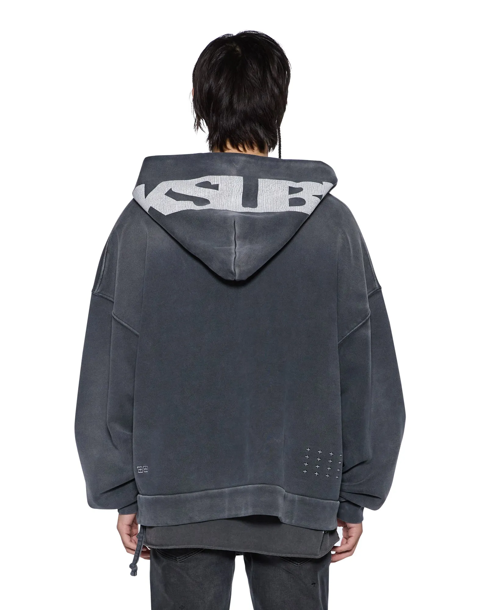 ACE EKCESS ZIP THRU HOODIE BLACK FADE Breathable Construction SoftKnit