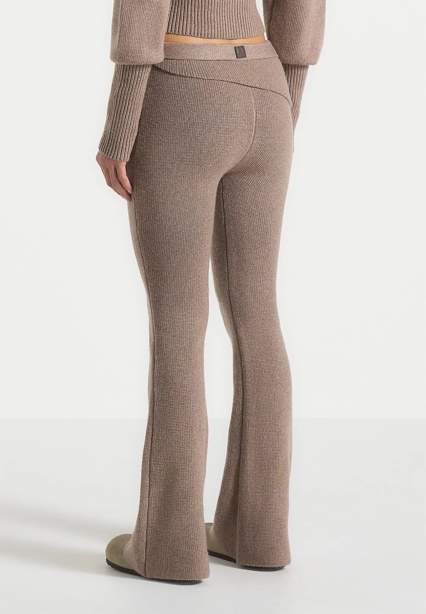 Knitted Fit & Flare Leggings with Belt - Taupe EcoFriendly Material