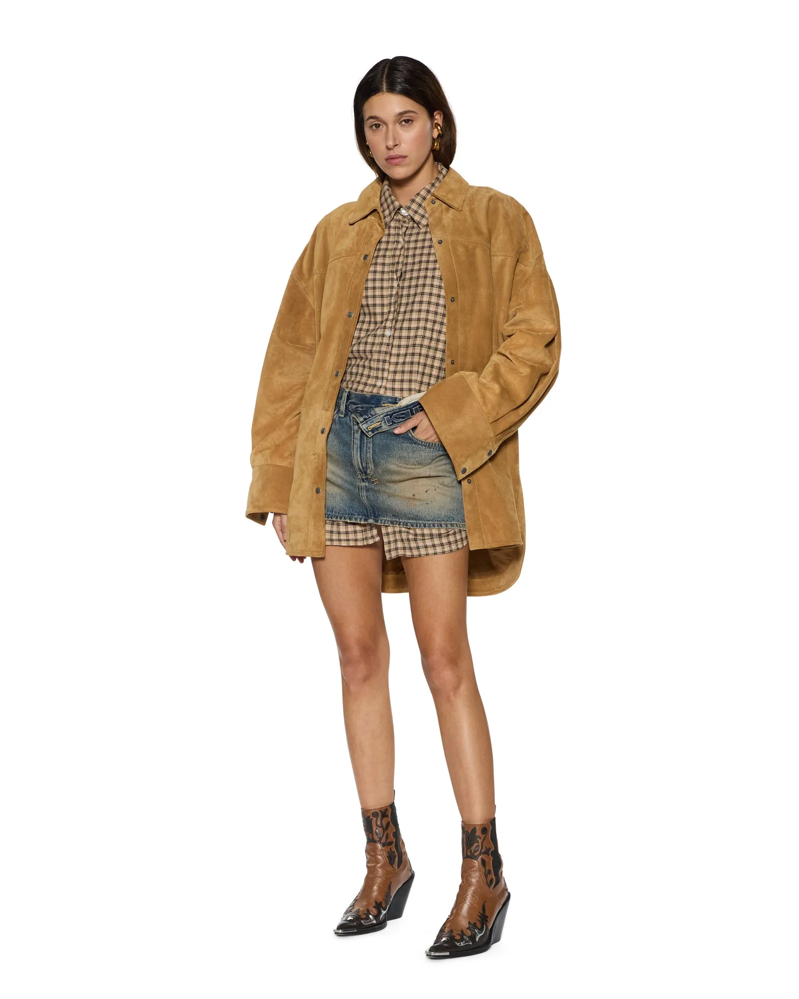 BOXER SHORTS TAN PLAID TonalStitching