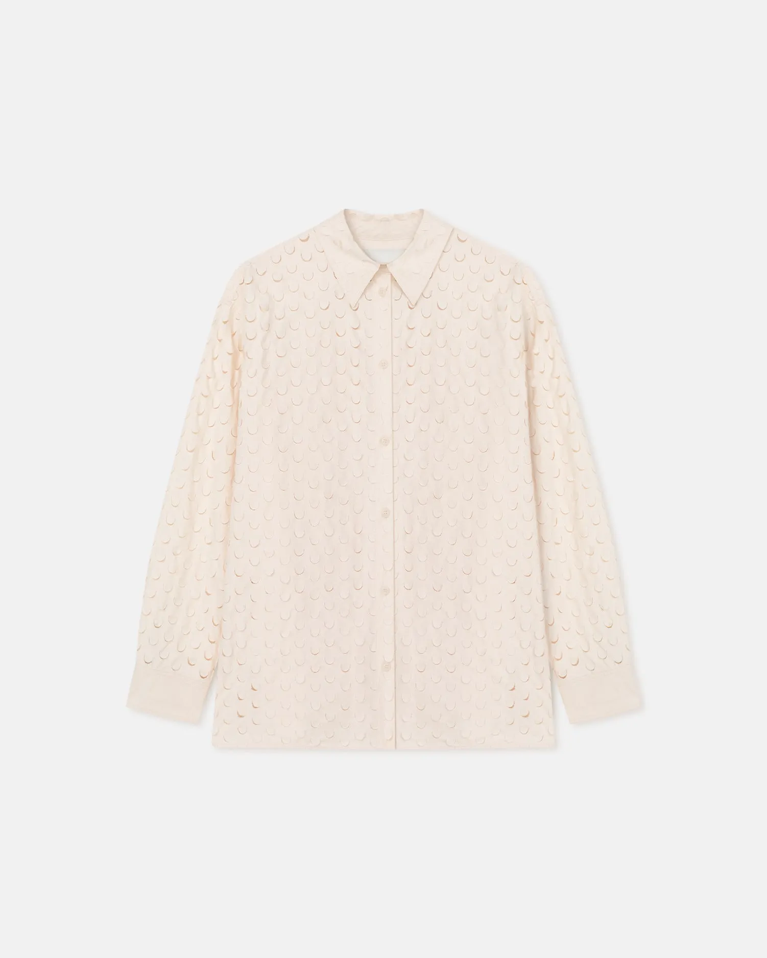 Aphea - Laser Cut Heavy Poplin Shirt - Creme Moisture Wicking Fabric ReflectiveDetails