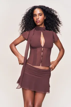 Ara Top RawEdgedDesign Adjustable drawstring