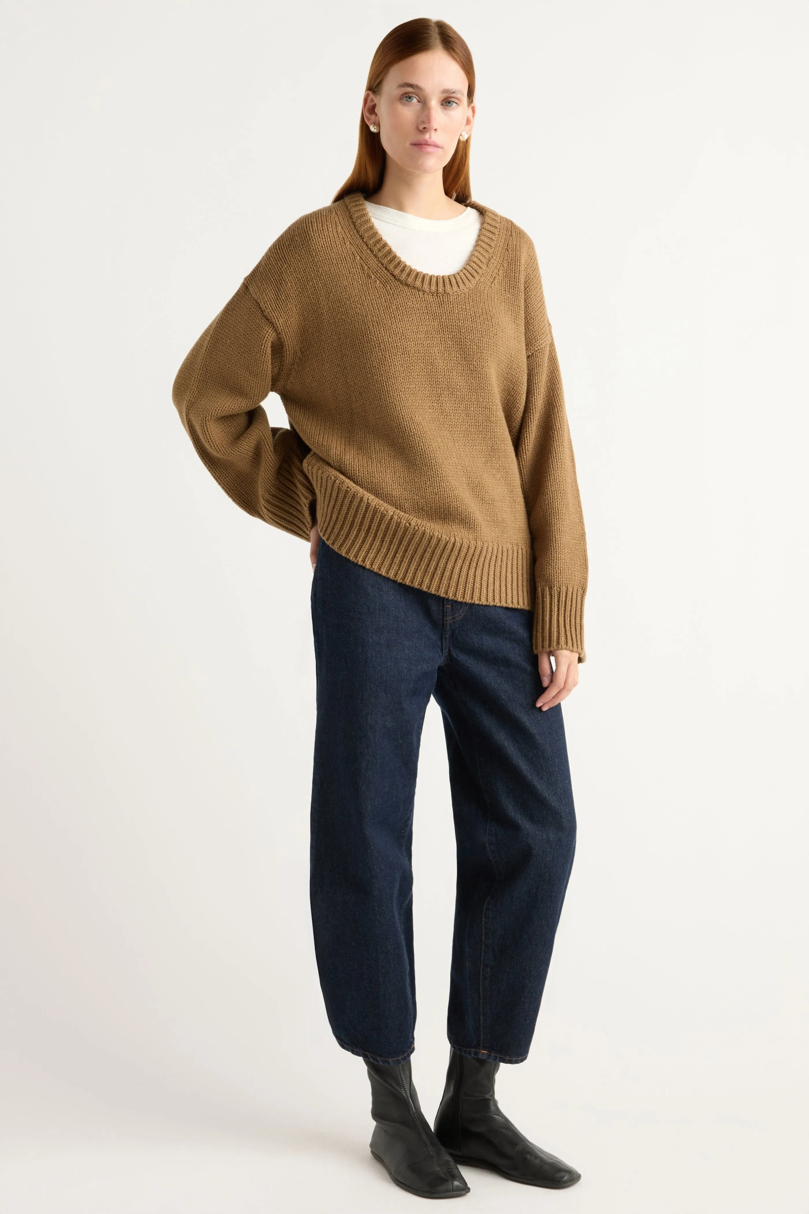 Archie Deep U-Neck Sweater Everyday Layer Knit Perfection