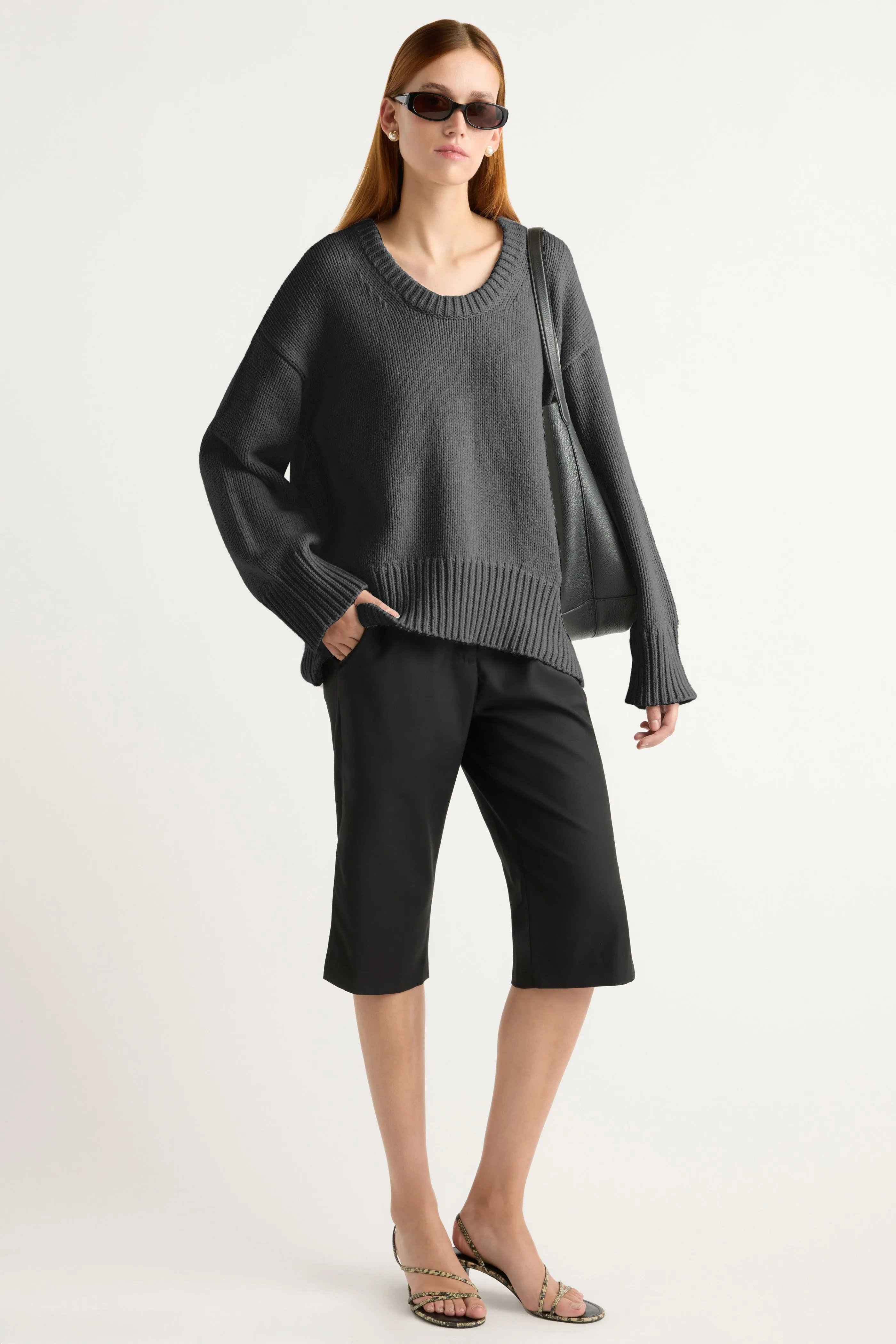 Knitted Layer Archie Deep U-Neck Sweater