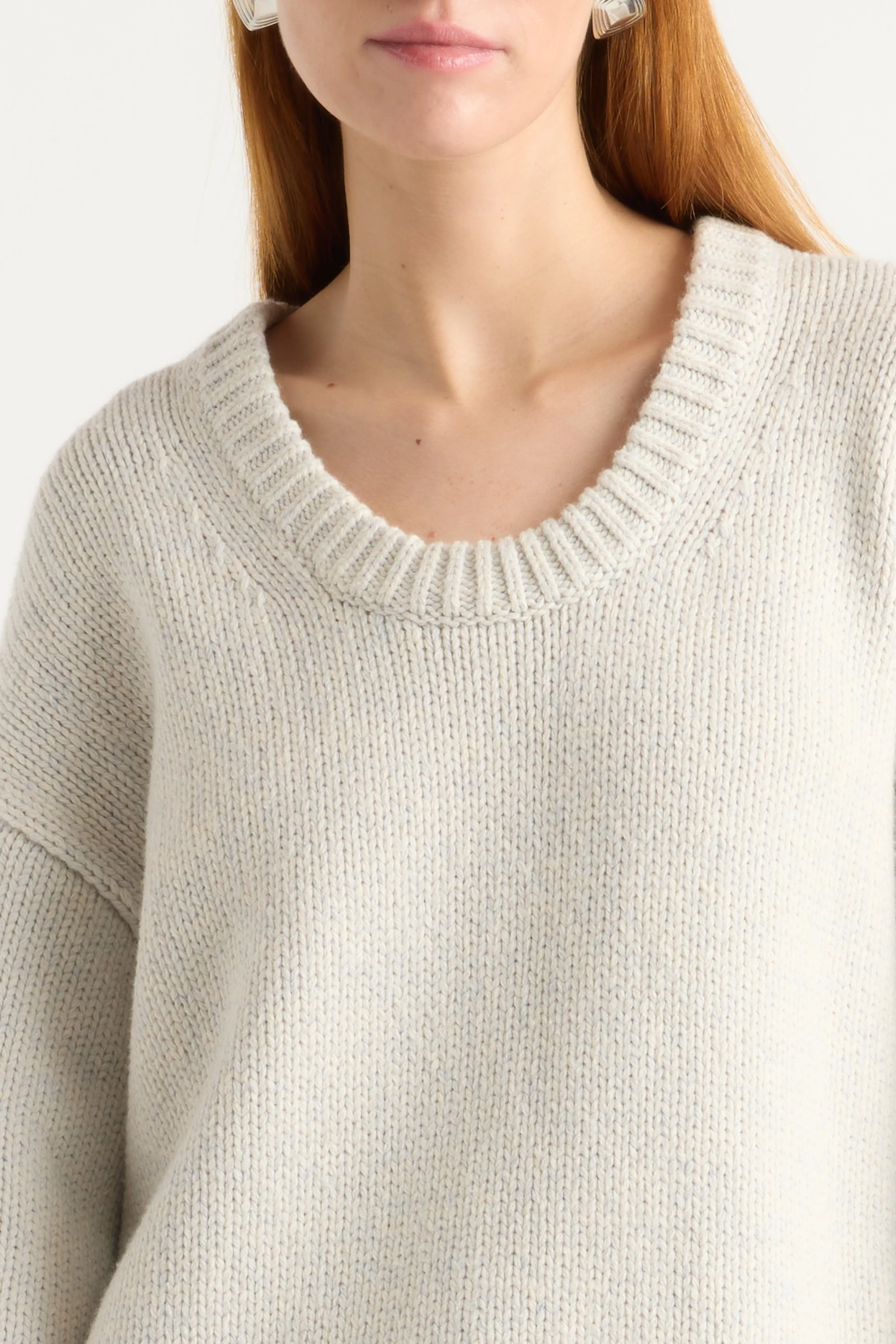 Archie Deep U-Neck Sweater Relaxed Style Comfy Layer