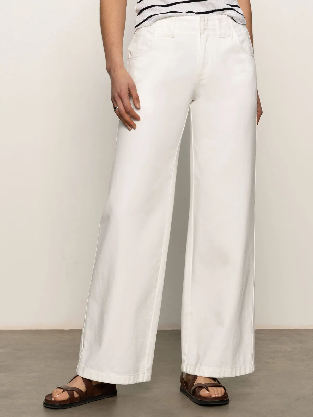 No Hassle Fit High Quality Eco Friendly Arden Wide Leg Jeans Brilliant White