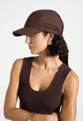 Arianne - Linen Bandana Cap - Brown Summer Retreat