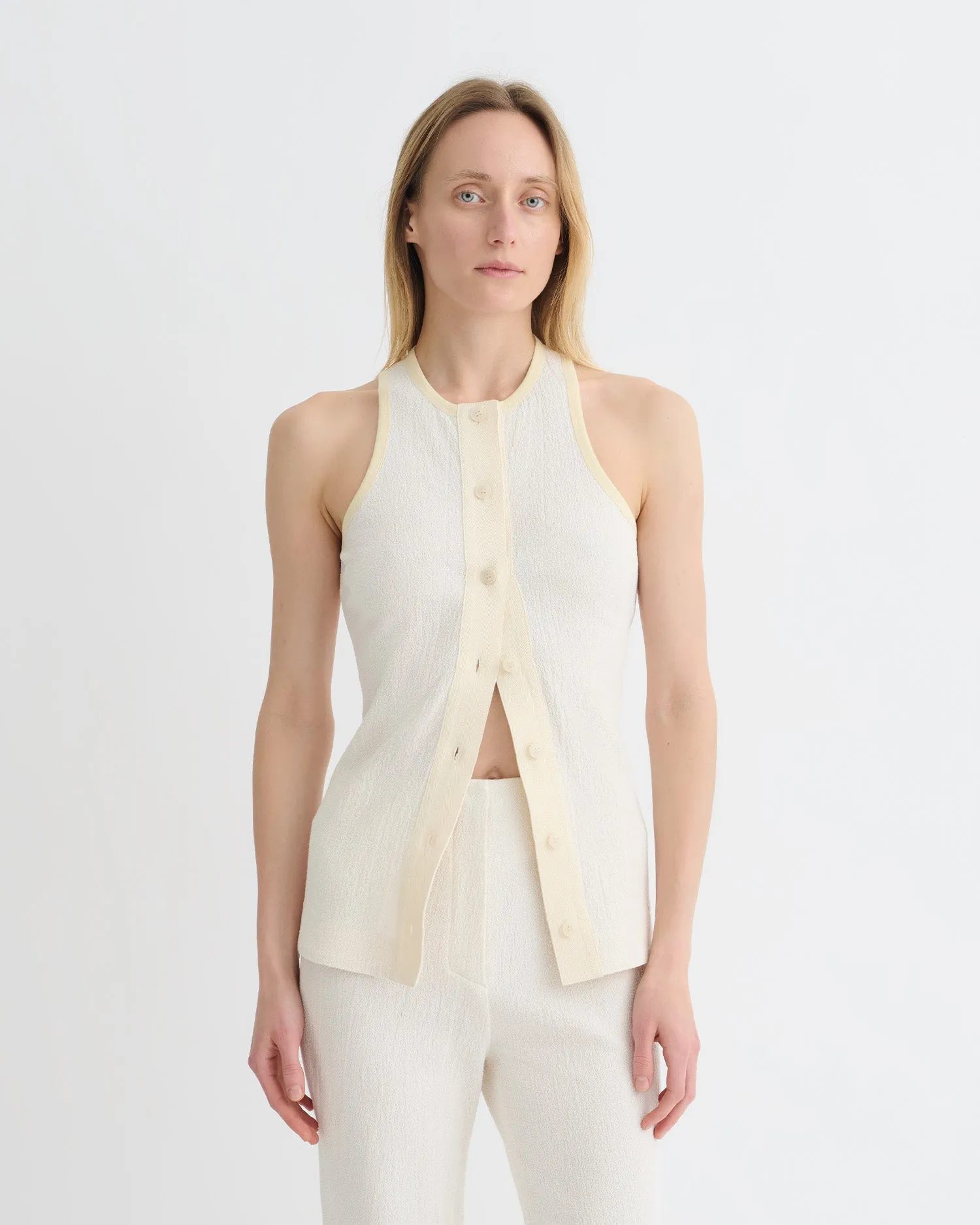 Flatlock Seam Technique Arne - Crepe Top - Creme
