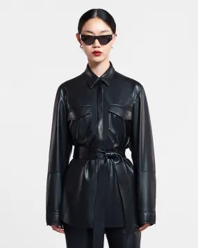 Artha - Okobor? Alt-Leather Shirt - Black Street Chic