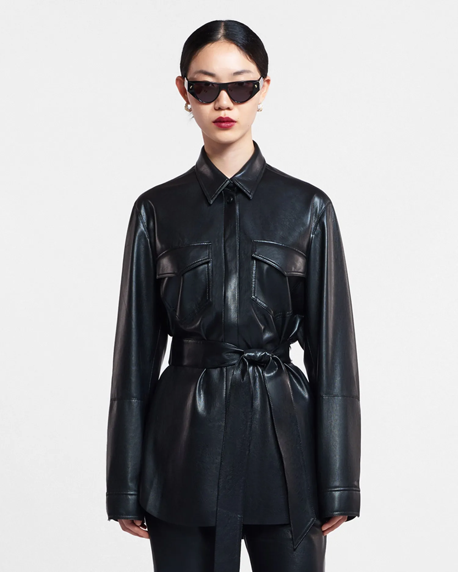 Artha - Okobor? Alt-Leather Shirt - Black Street Chic