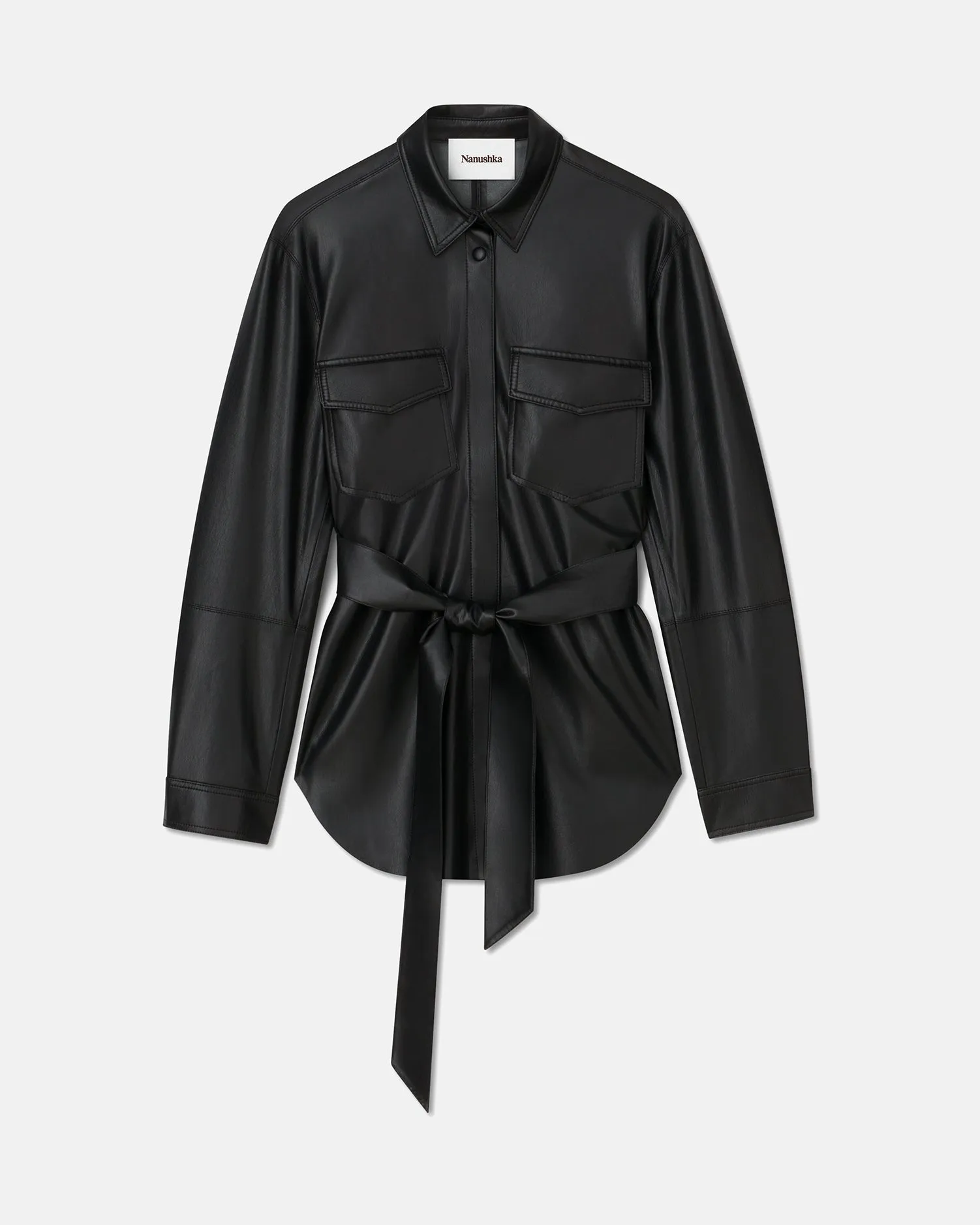 Travel Fit factory work Artha - Okobor? Alt-Leather Shirt - Black