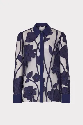 Ashton Grand Fleur Embroidered Top AntiStaticFinish Mesh Panel Details