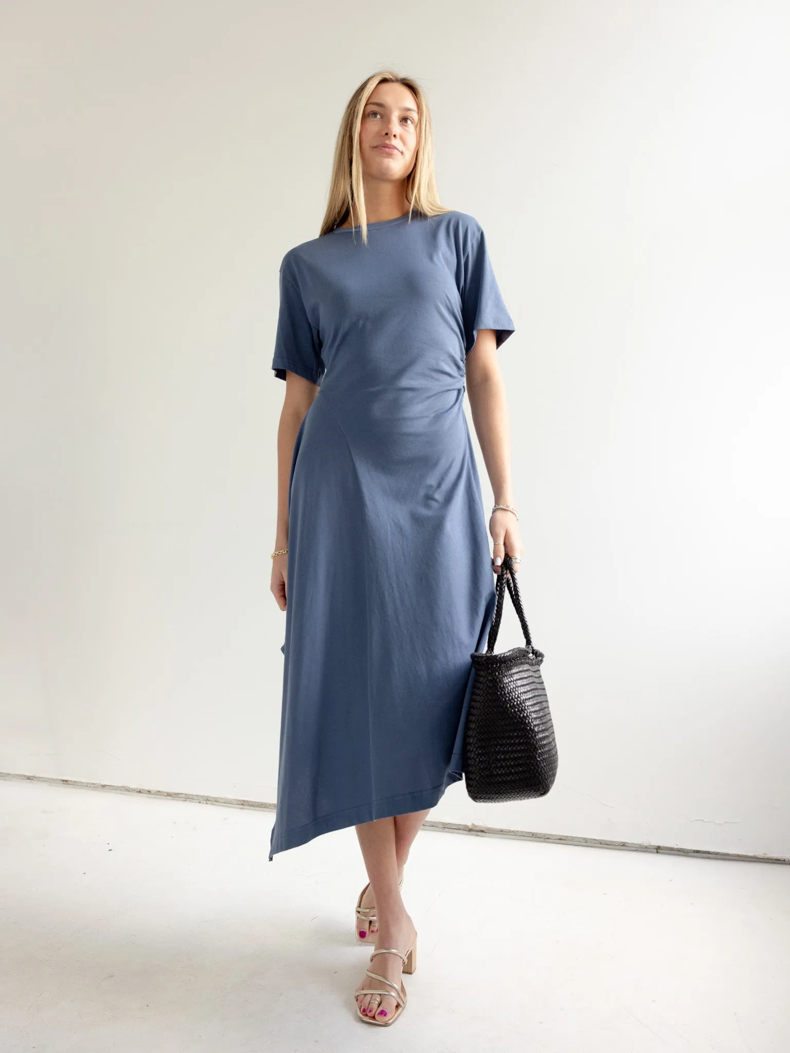 Relaxed work dress Asymmetric Knit Dress