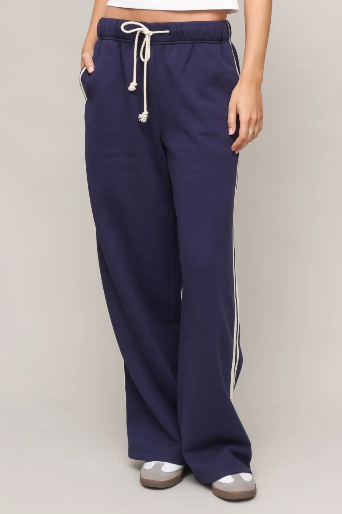 Line Up Striped Side Sweatpants Stylish Jacket Unstructured Fit