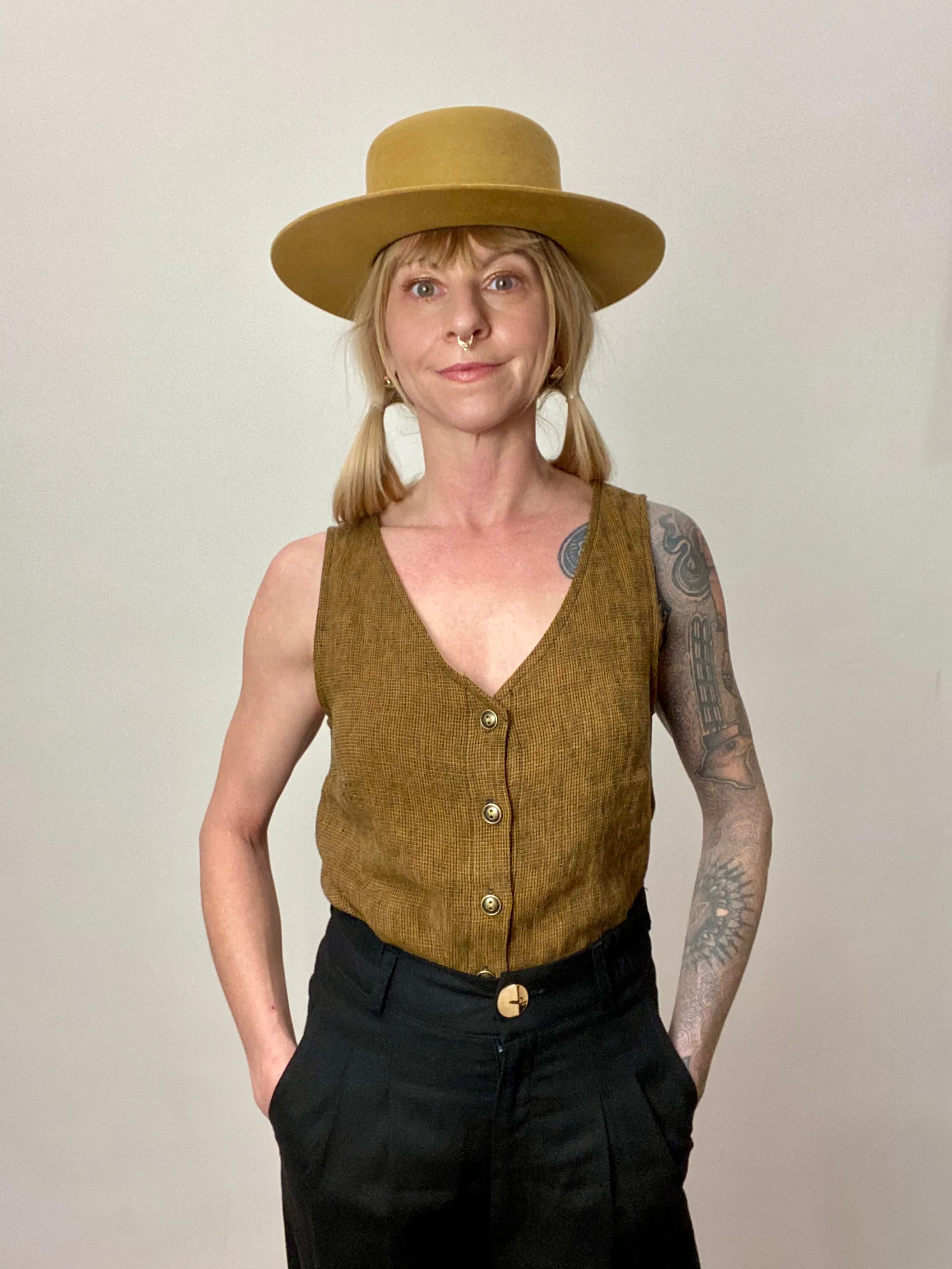 Winter Ready Wear Aviva Top in Golden Checker