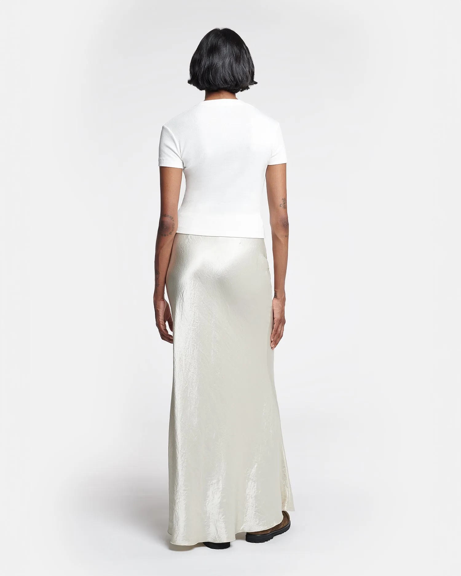 FullCut Shoulder Axton - Cropped Ribbed Cotton-Jersey T-Shirt - Off White