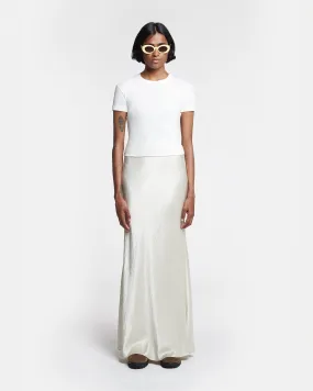 Antibacterial Axton - Cropped Ribbed Cotton-Jersey T-Shirt - Off White