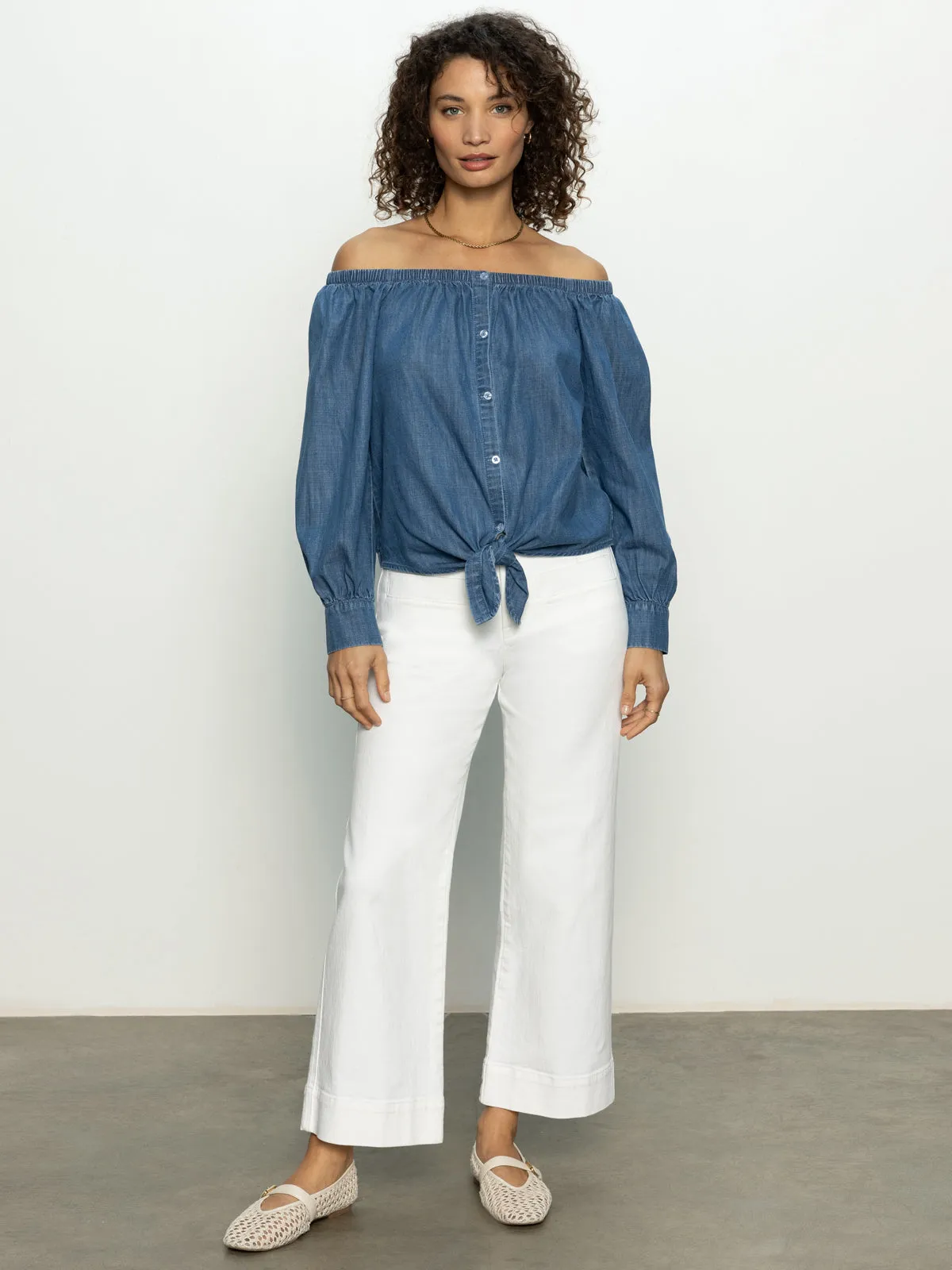 Active Layer Ballet Tie Top Blue Slate