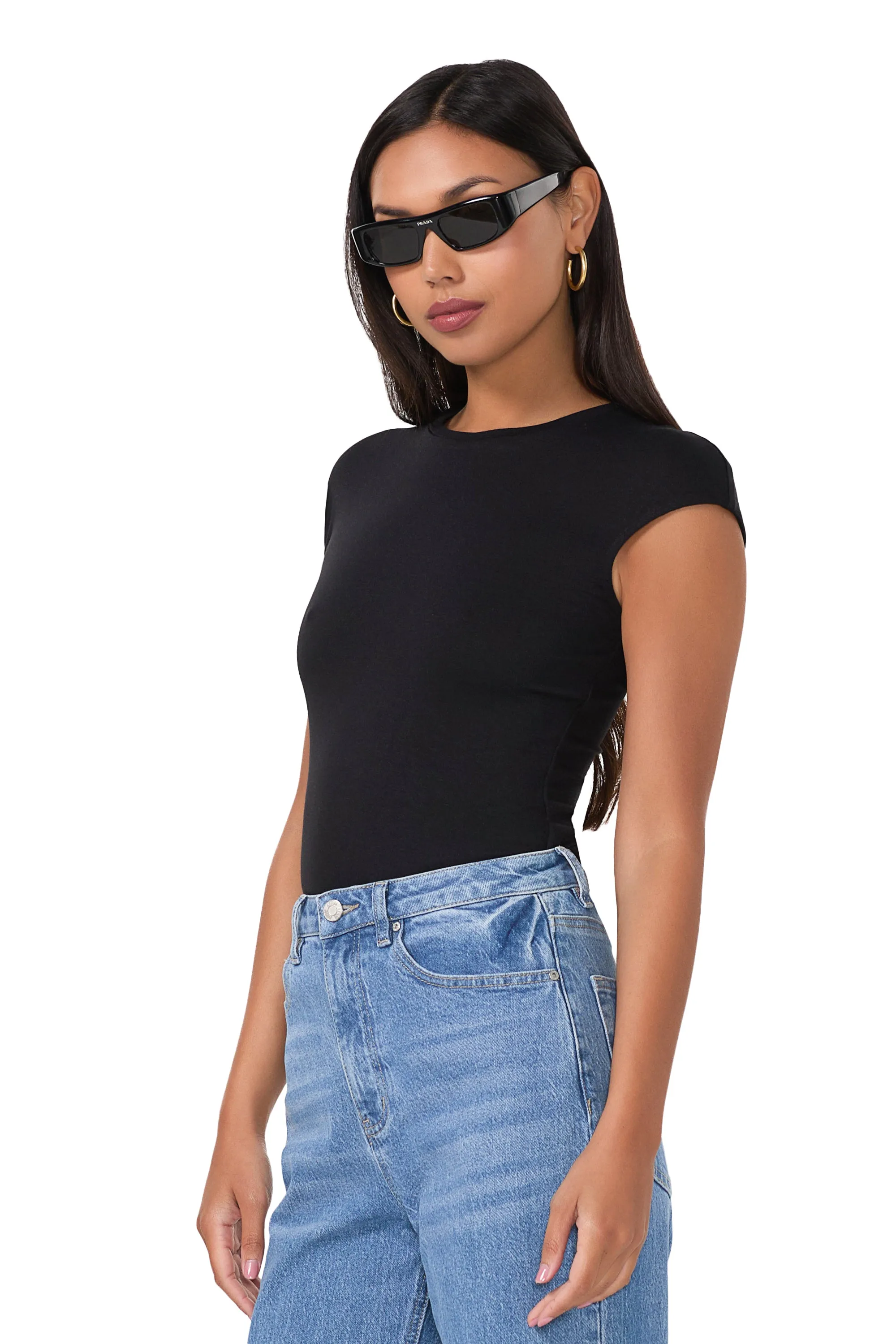 Lightweight Fabric Nina Top - Noir