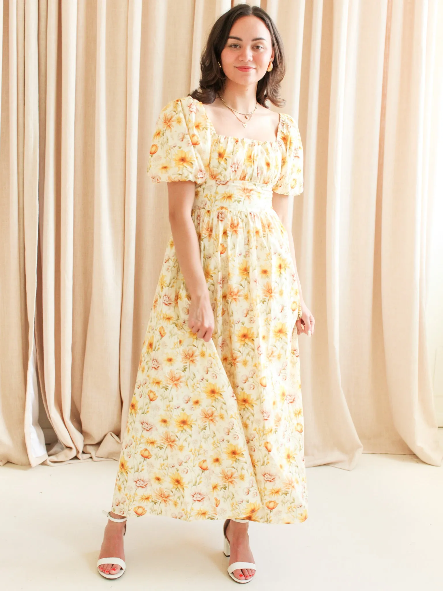 Bamford Puff Sleeve Dress Ethically-Made