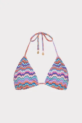 Quick Drain Technology Barcelona Metallic Chevron Triangle Bikini Top