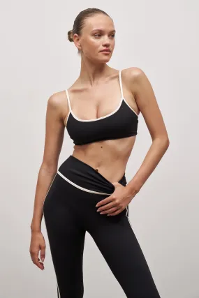 Coffee Run Base Contrast Trim Cami Bra - Black/Tofu