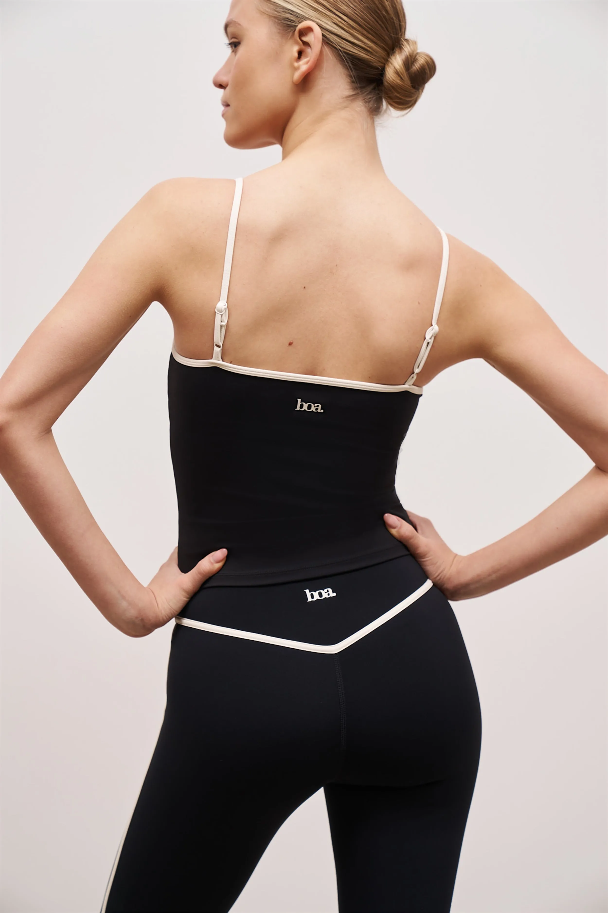 Base Contrast Trim Cami Top - Black/Tofu product beach relaxation vibe Semi Formal