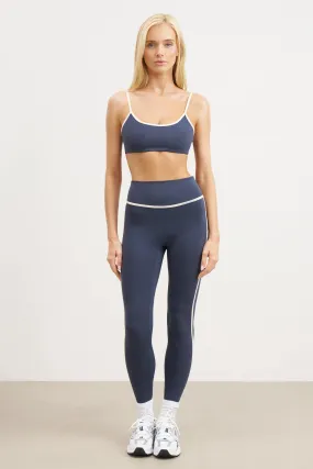 product abstract mystery Base Contrast Trim Leggings - Midnight Blue/Tofu