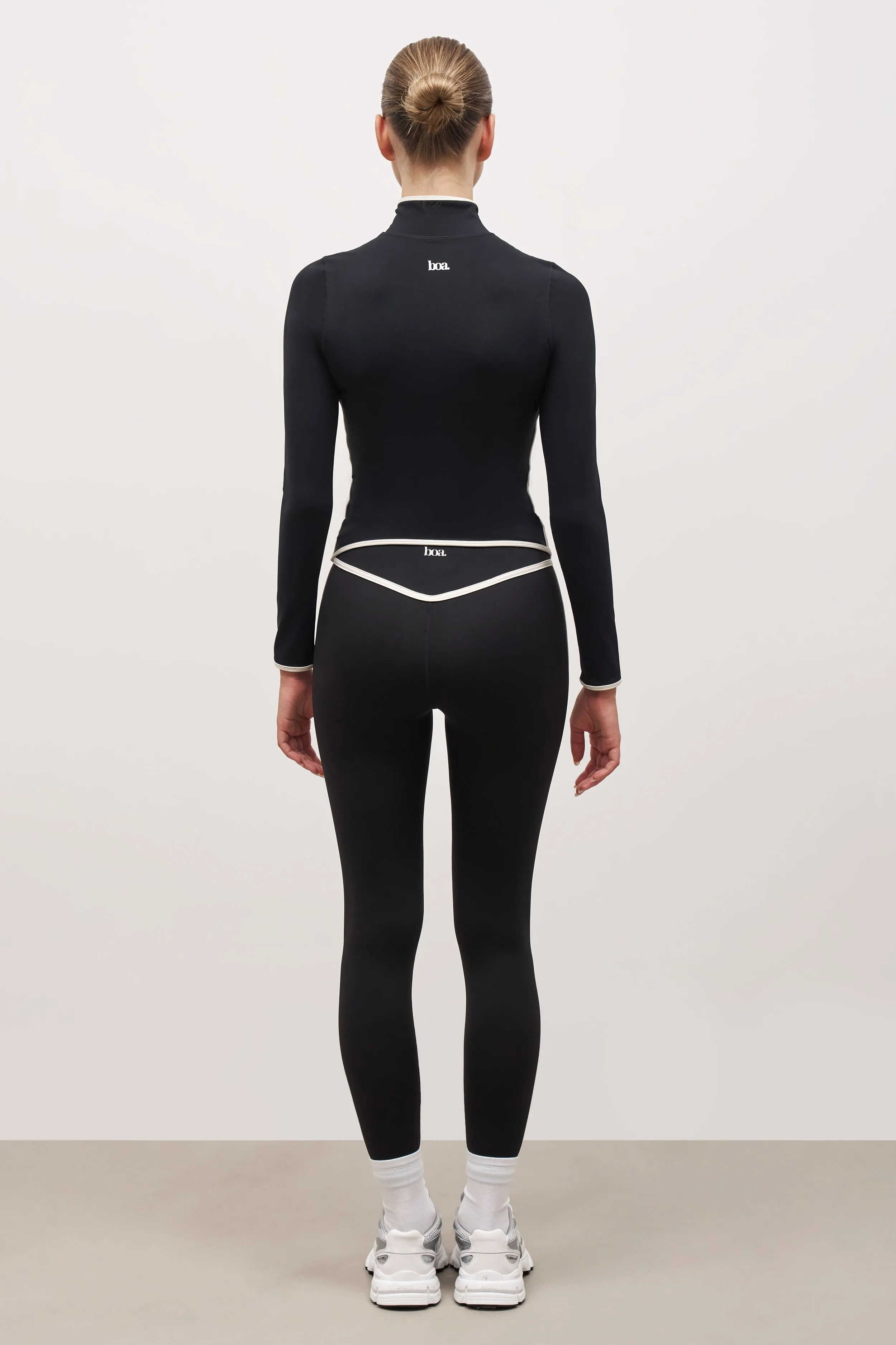 Base Contrast Trim Zip Up Jacket - Black/Tofu jersey product launch