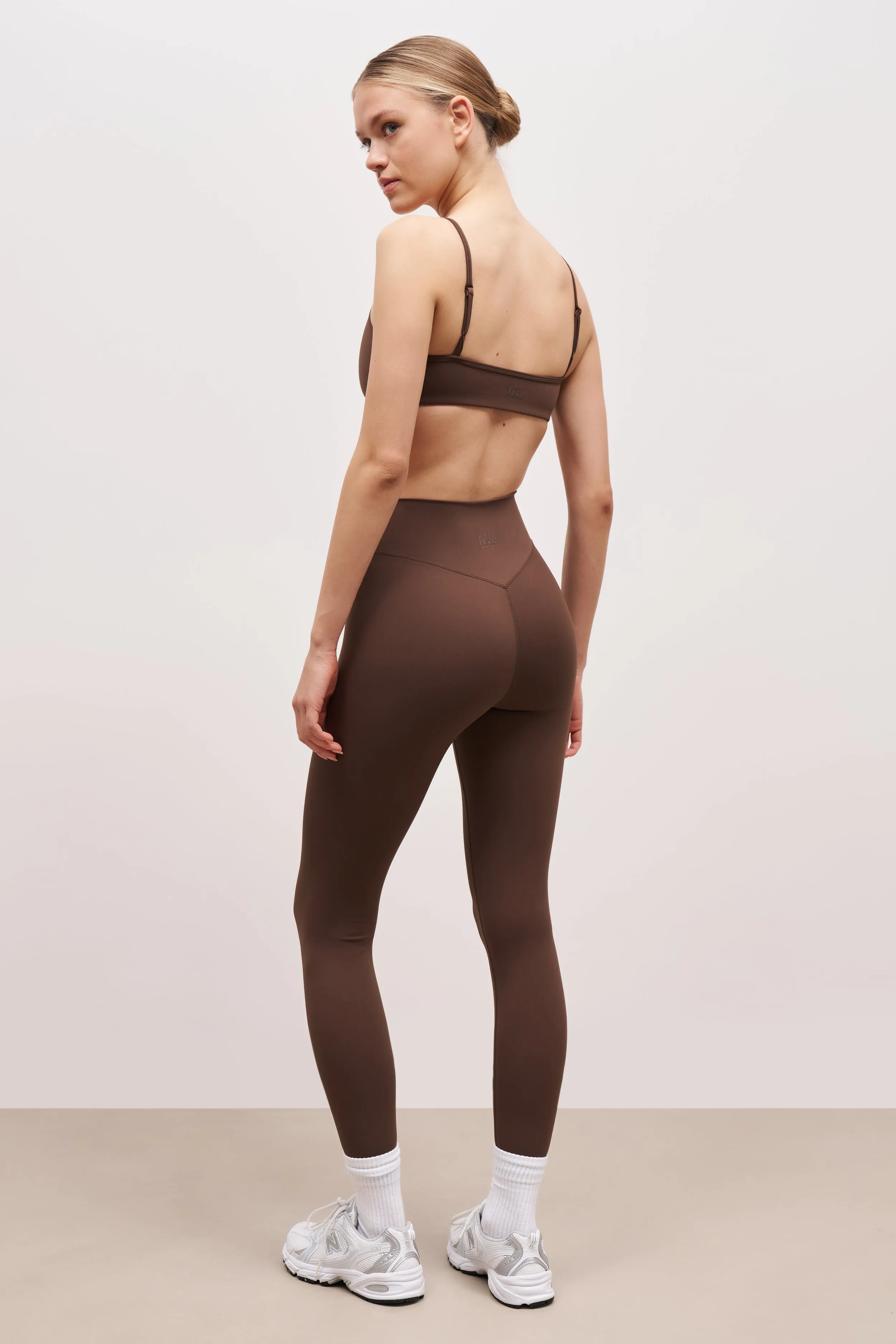 Ribbed Neckline Base Sculpting Cami Bra - Truffle