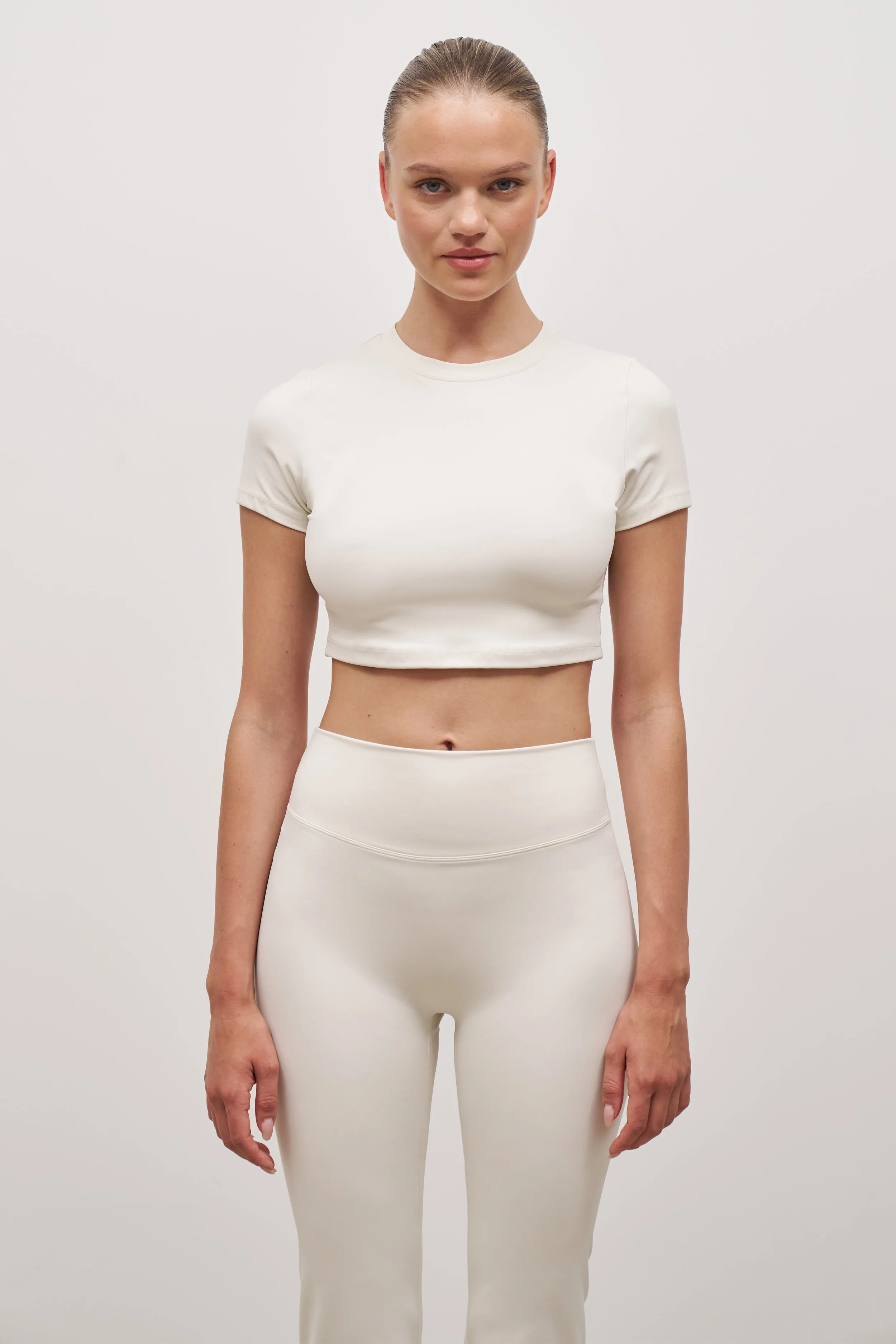 Base Sculpting Cropped T Shirt - Tofu AntiSlipGrip AbrasionResistantEdging