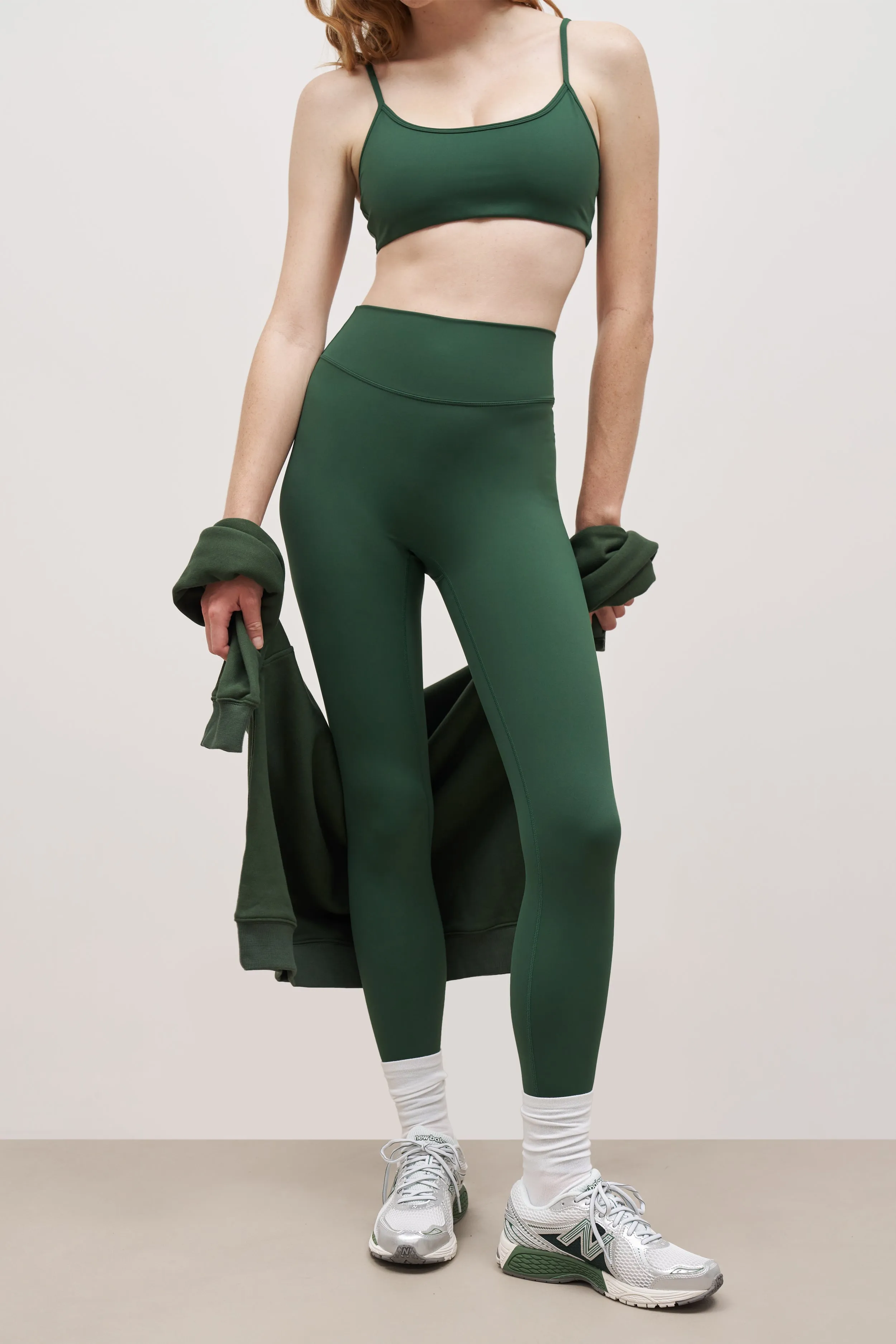 WaterRepellent Finish MultiDirectionalStretch Base Sculpting Leggings - Forest Green