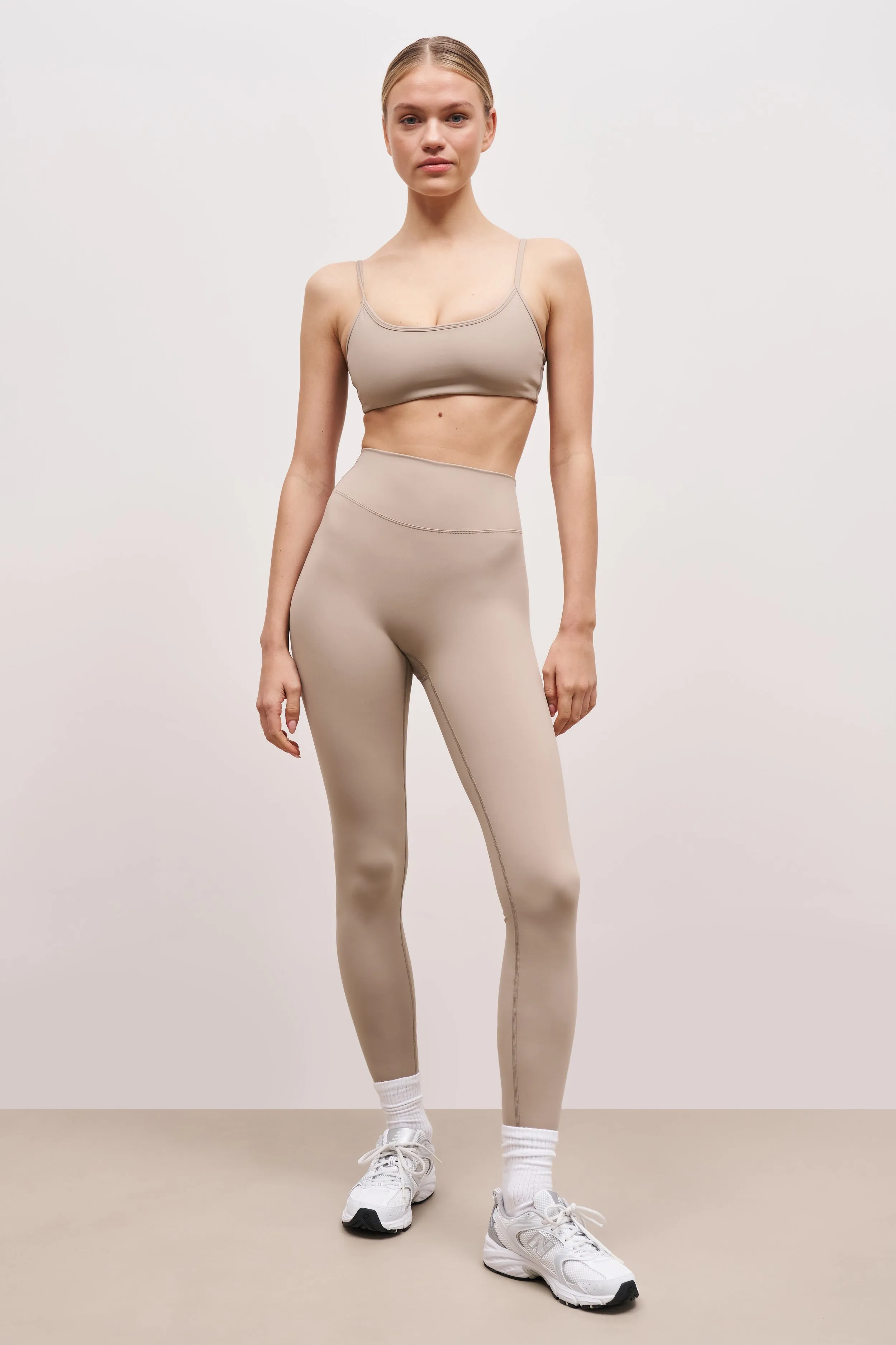 Soft Touch Fabric Base Sculpting Leggings - Taupe