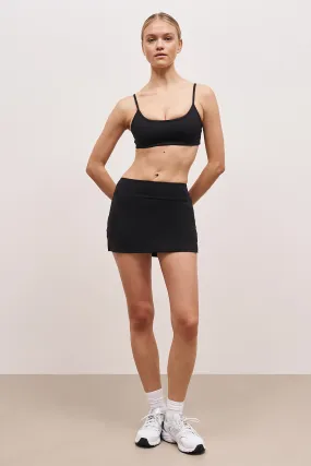 watch accents Convenient Base Sculpting Tennis Skort - Black