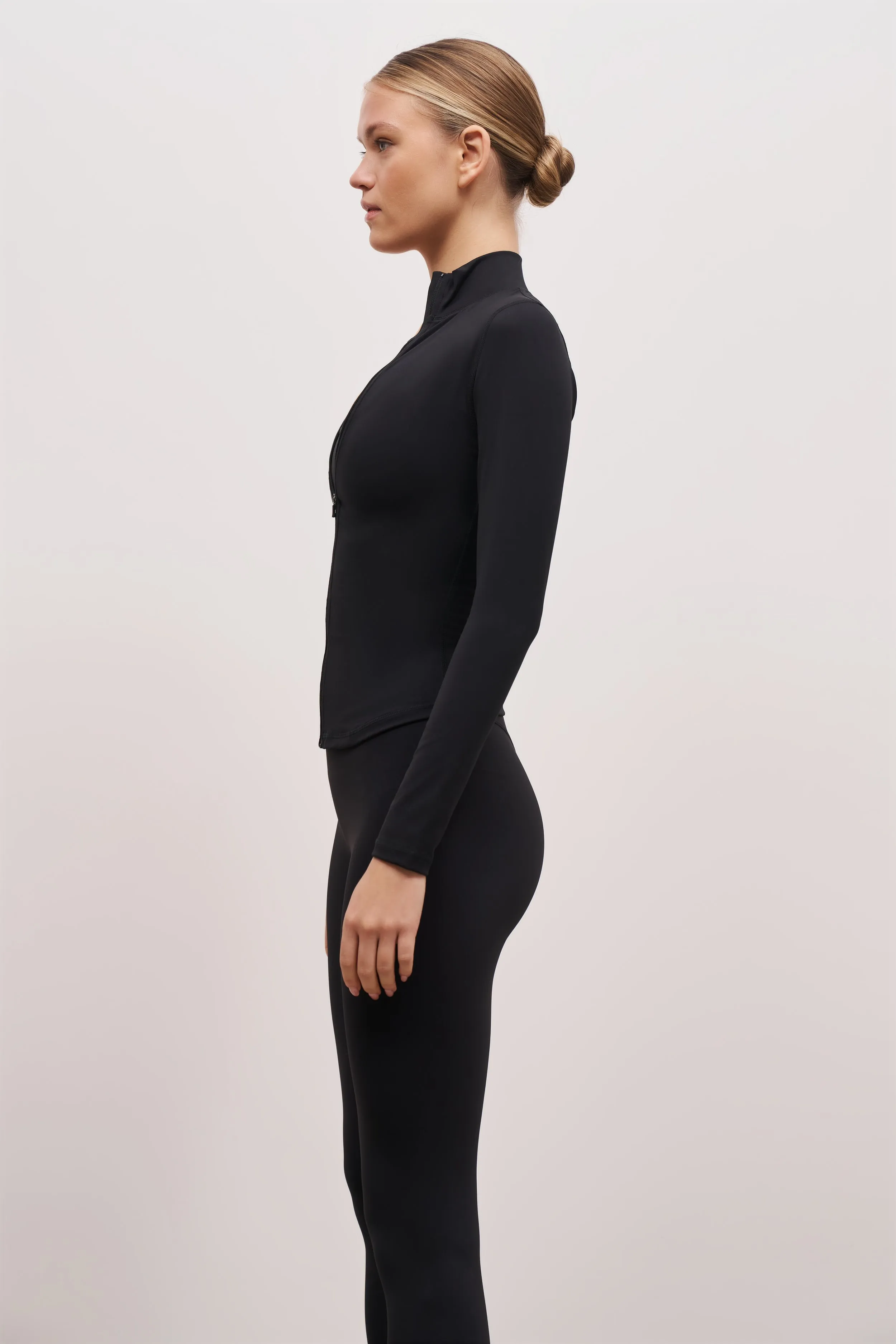 Base Sculpting Zip Up Jacket - Black product sale product family togetherness