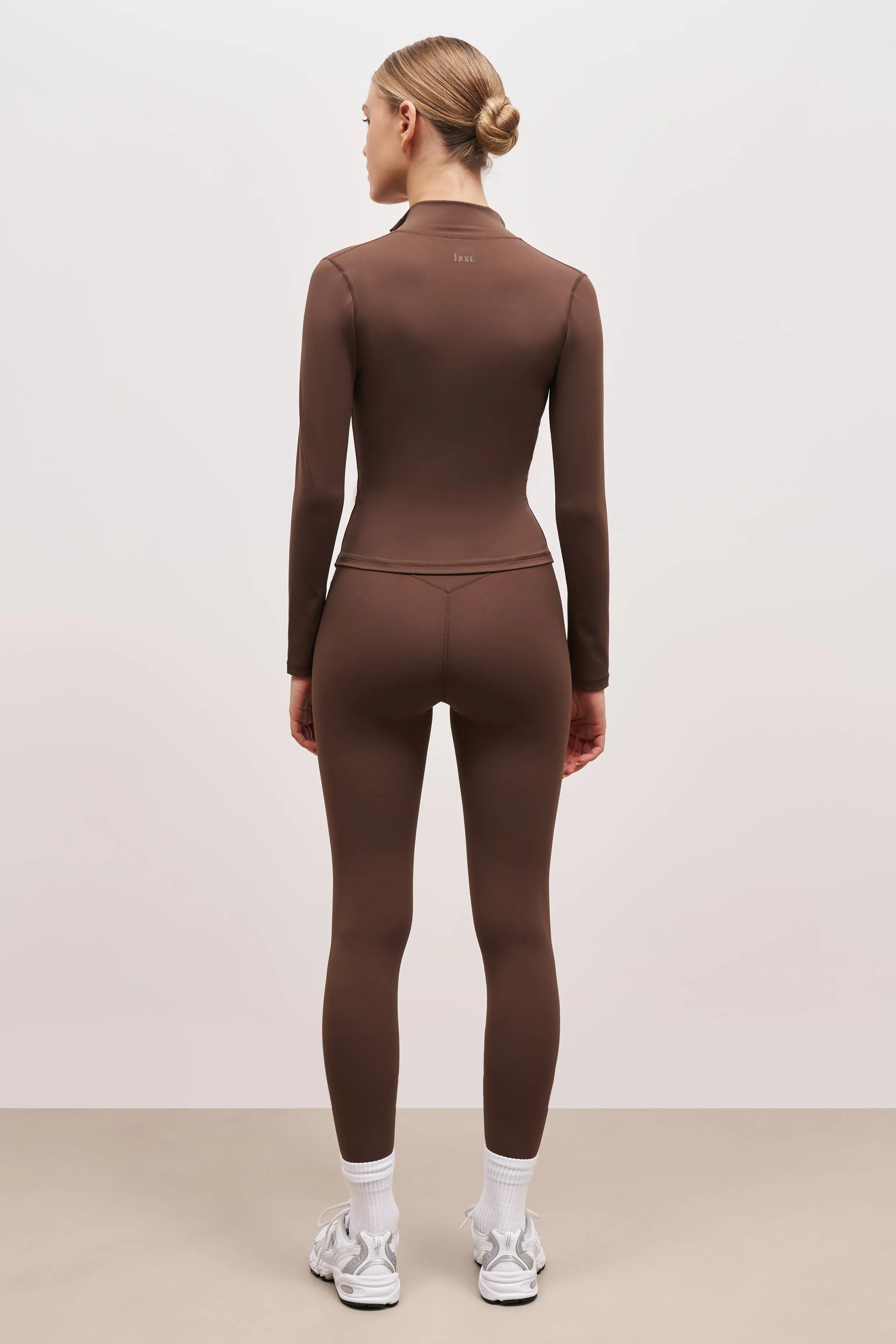 Short Base Sculpting Zip Up Jacket - Truffle