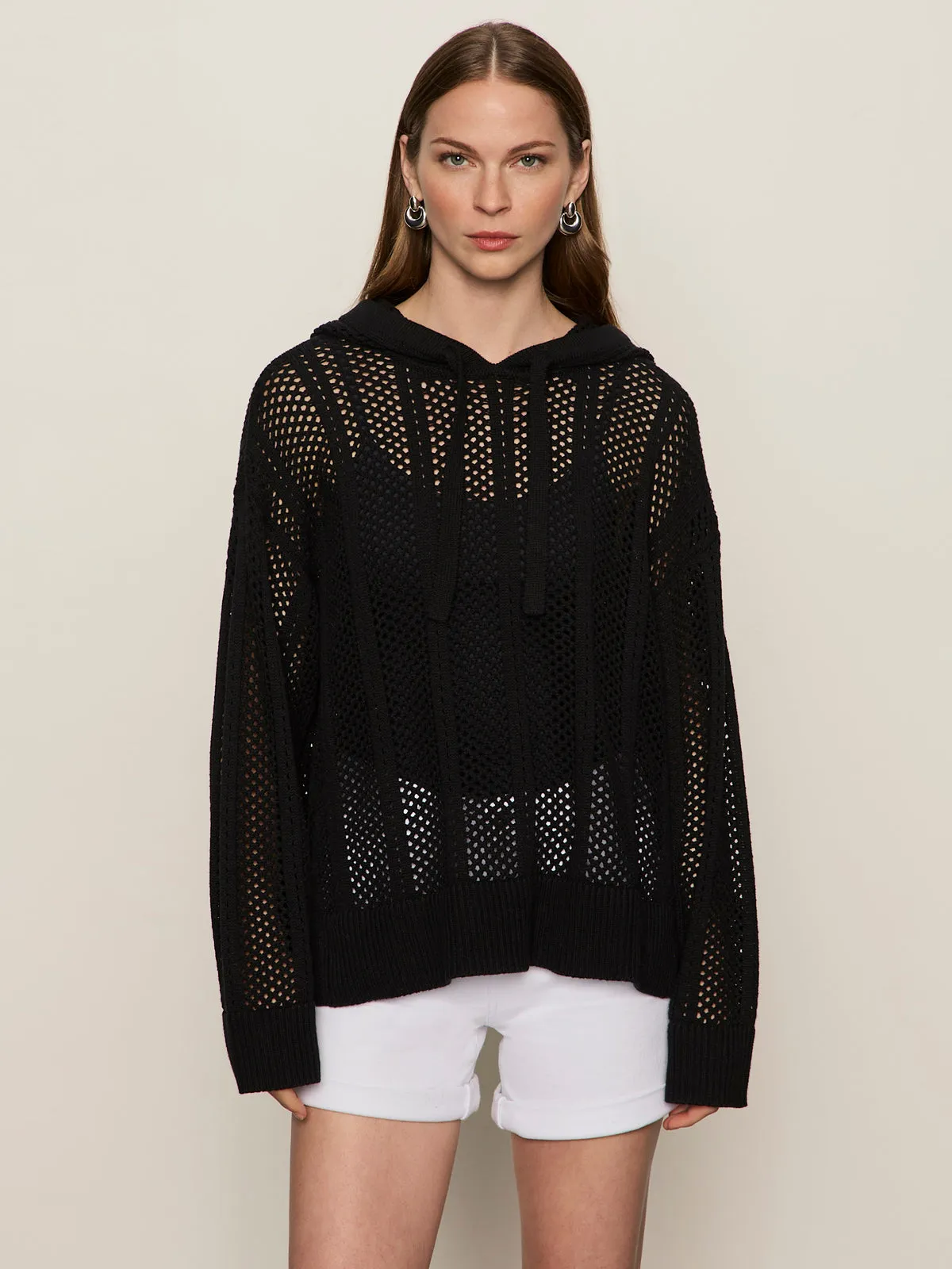 Beach Hoodie Black Protective Layer Tights