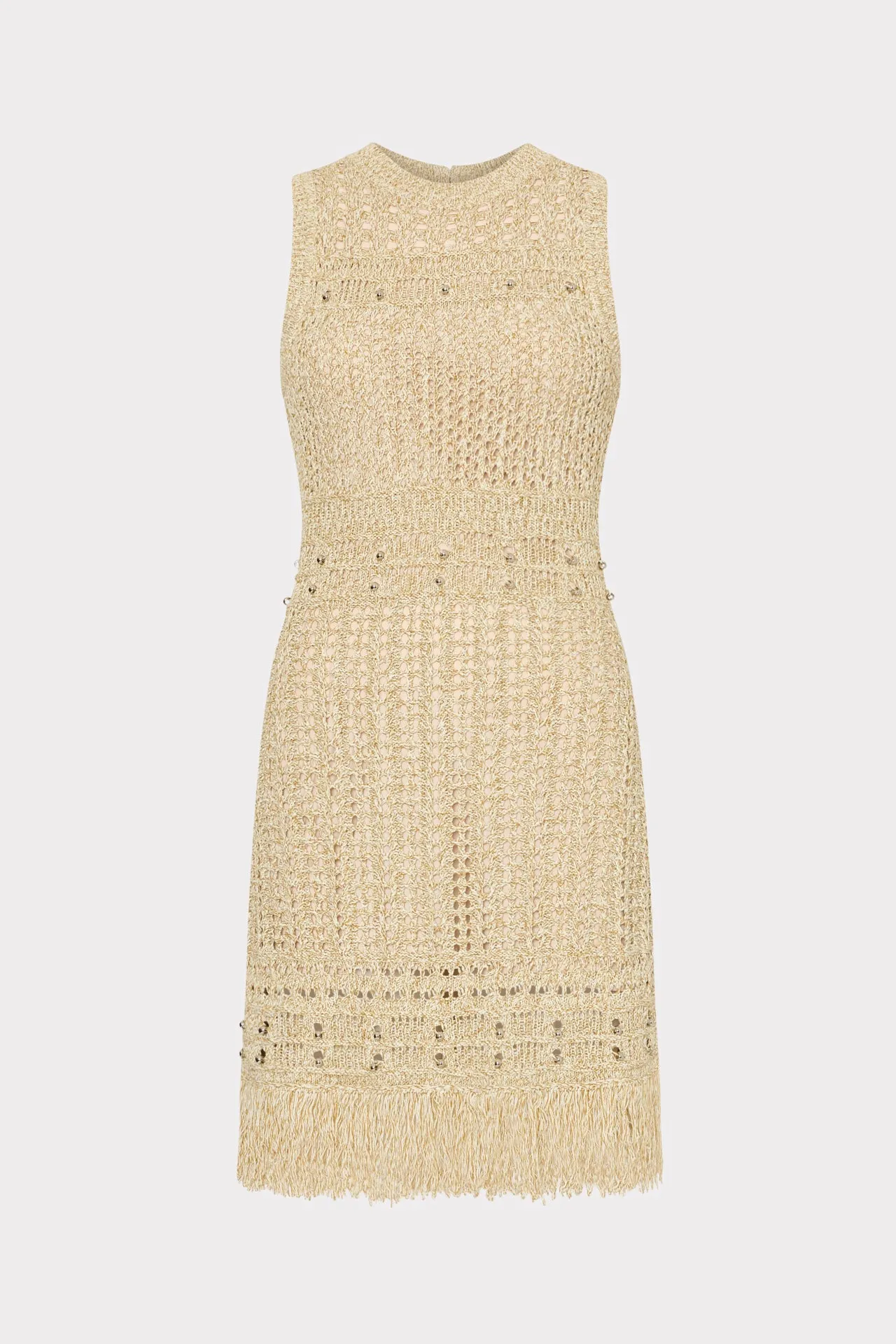 Beaded Fringe Knit Mini Dress SoftTouch