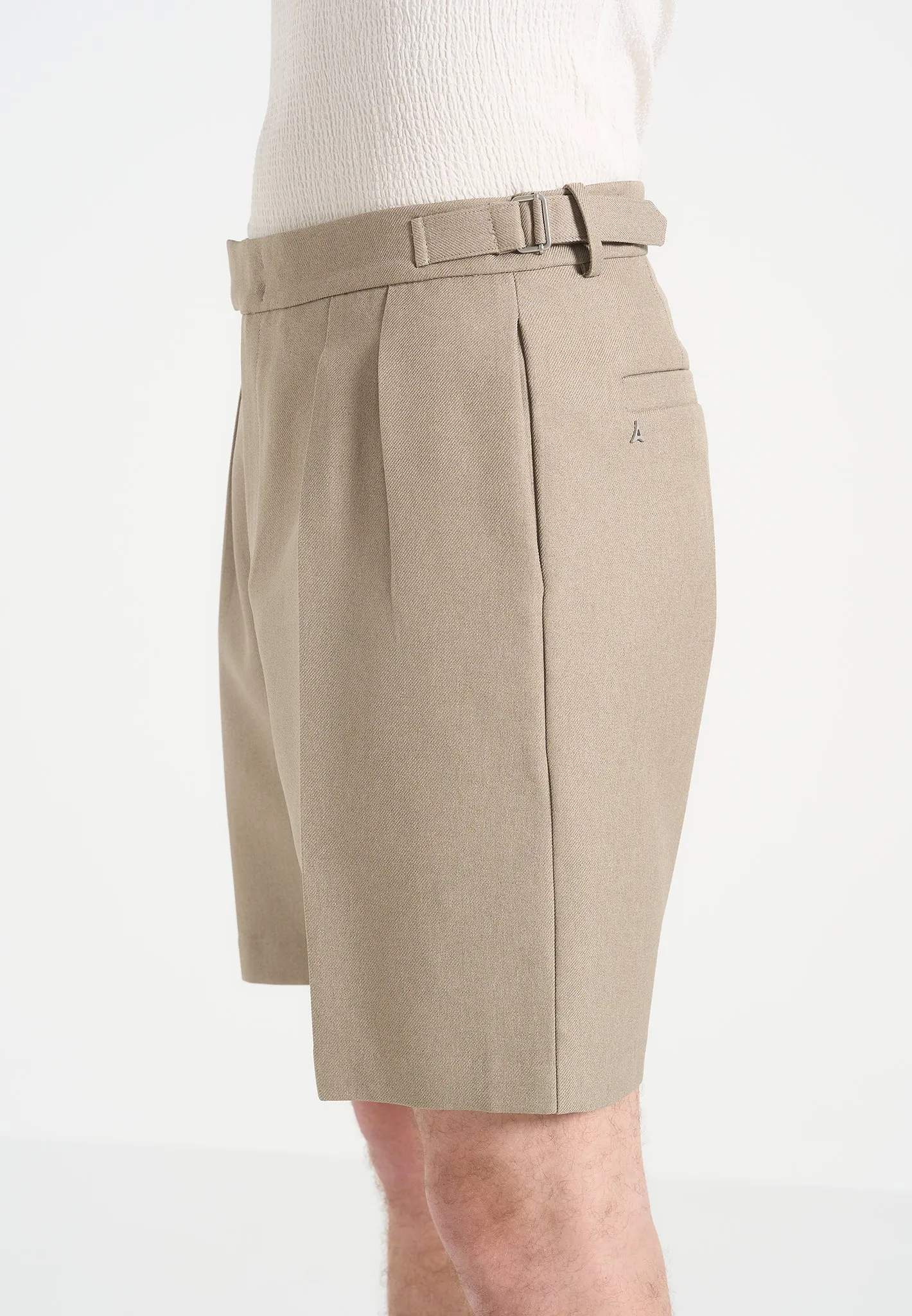 Reinforced Stress Points Classic Polo Bertrand - Twin Pleat Tailored Shorts - Beige