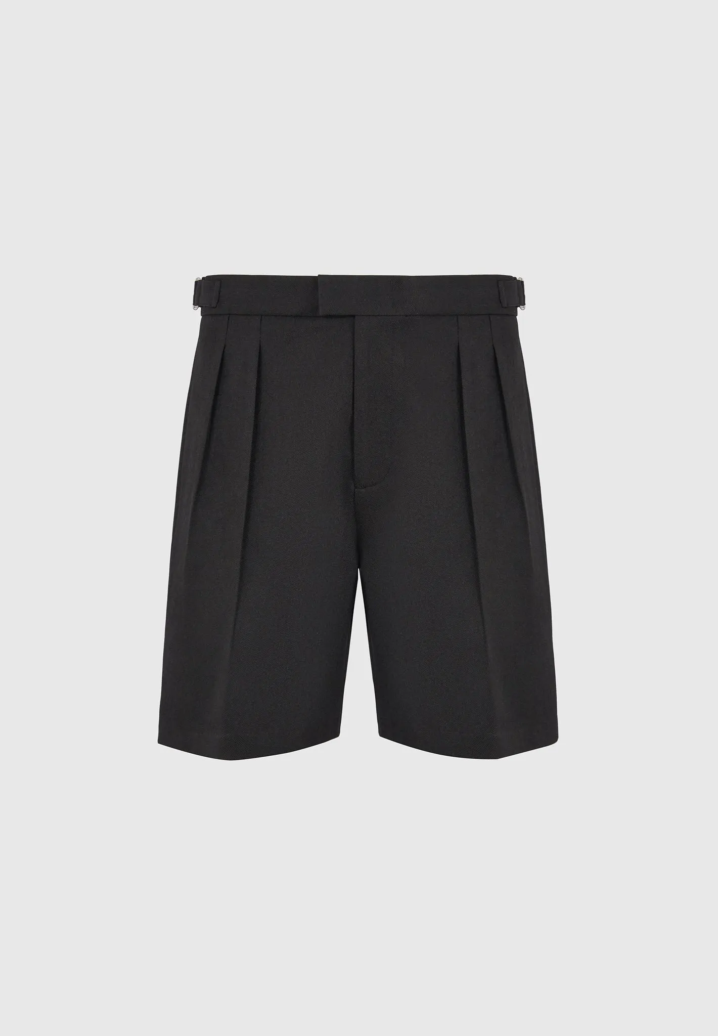 Relaxed Blouse Bertrand - Twin Pleat Tailored Shorts - Black