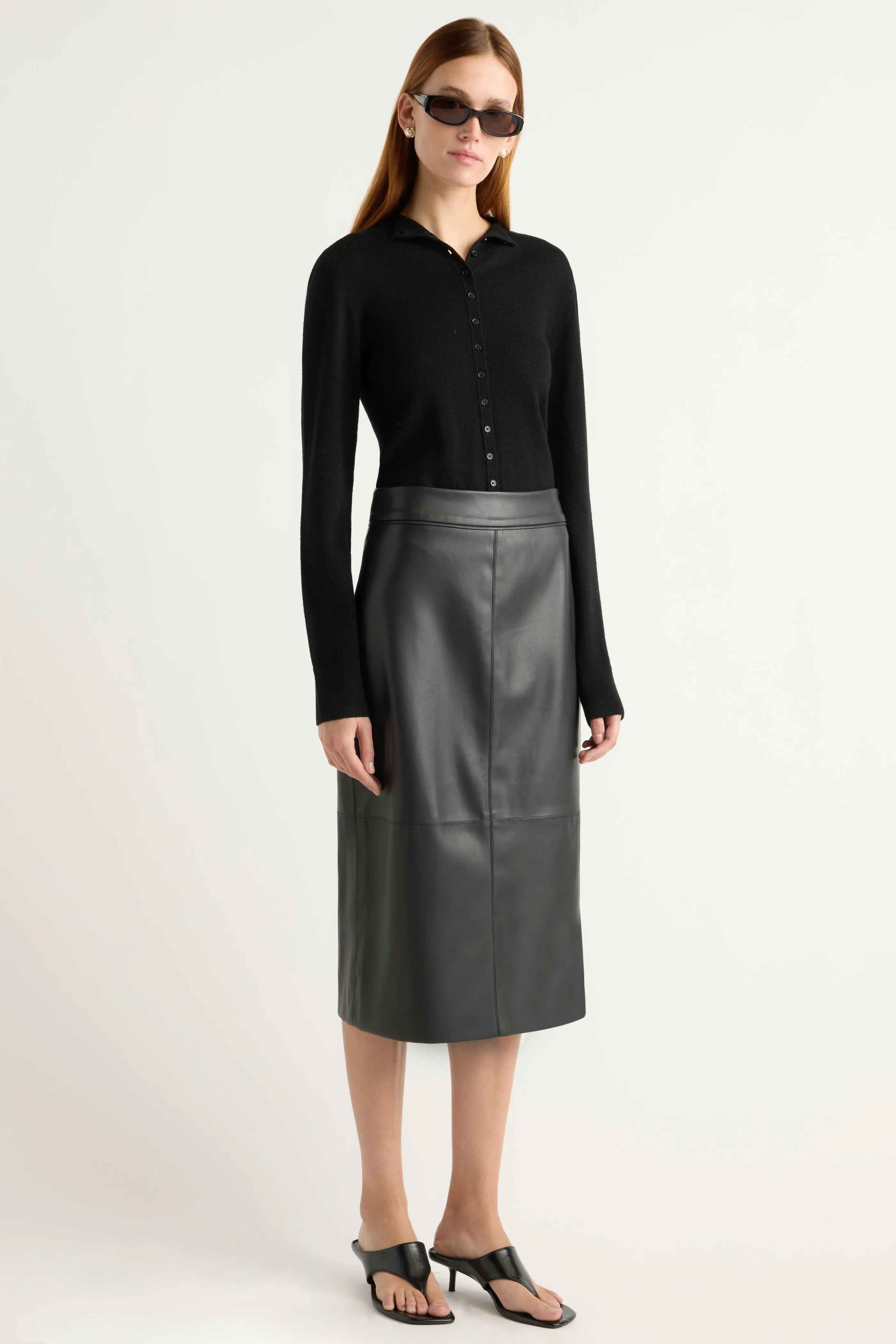 Charlene Wool Button Mock-Neck Sweater Eco Friendly Dye Process All-day Comfort