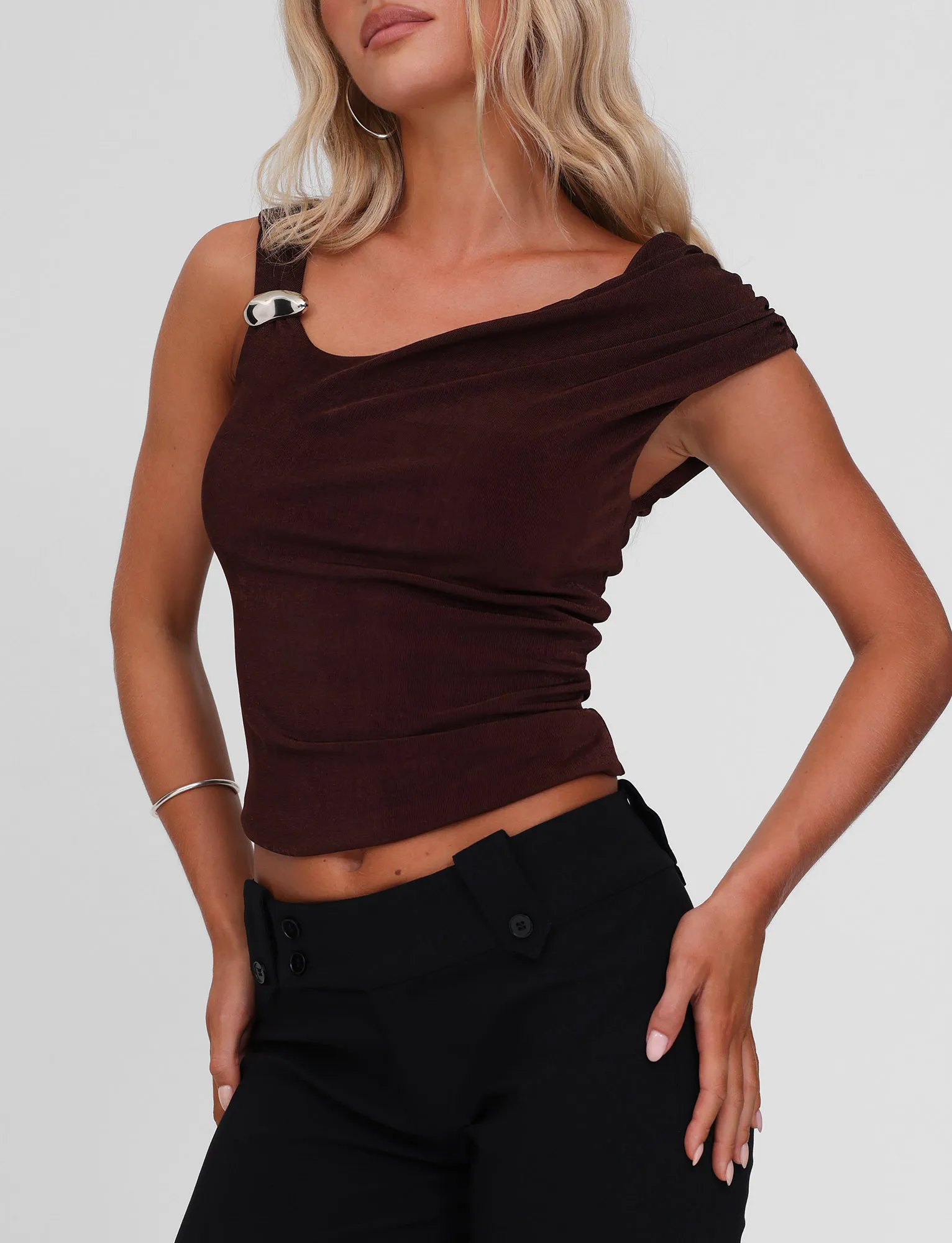 Vintage Hoodie CASSIAN TOP - CHOCOLATE