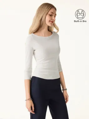 AntiFade Treatment Anti Fade Technology Boatneck 3/4 Sleeve Brami Top