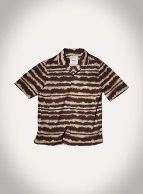 Bodil - Printed Cotton Voile Shirt - Tie Dye Stripe Tactical Attachment Loops