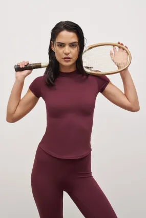 Base Sculpting T Shirt - Merlot Warm in winter