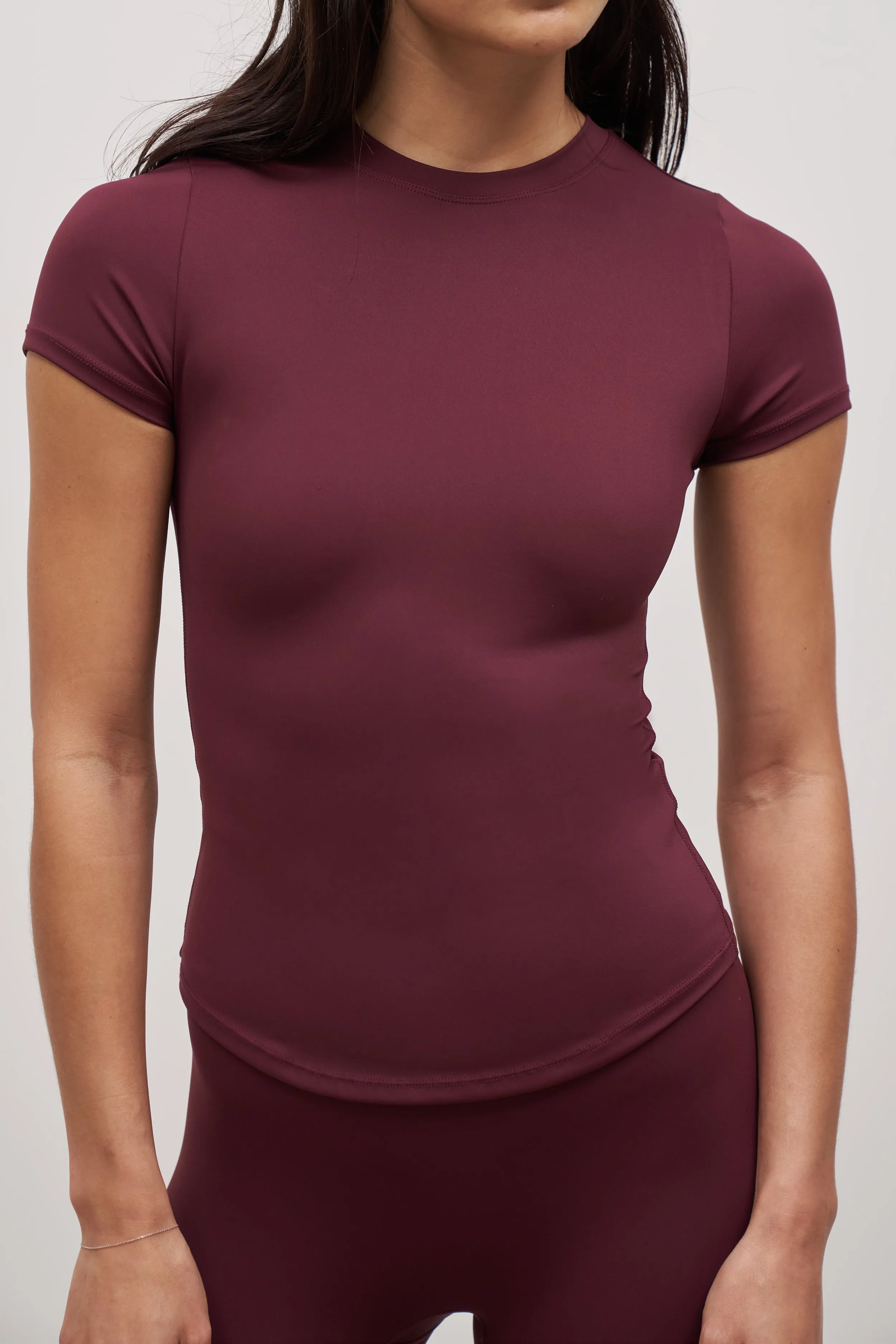 GarmentDyed Contemporary Cut Base Sculpting T Shirt - Merlot