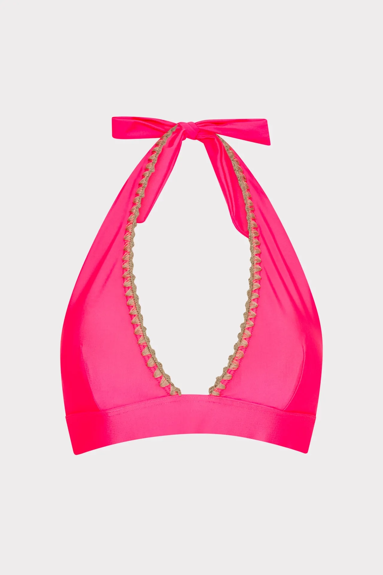 Breathable Material Must-Have Item Crochet Stitch Halter Bikini Top