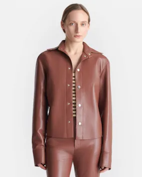 Bogna - Okobor? Alt-Leather Shirt Jacket - Henna Pear shape