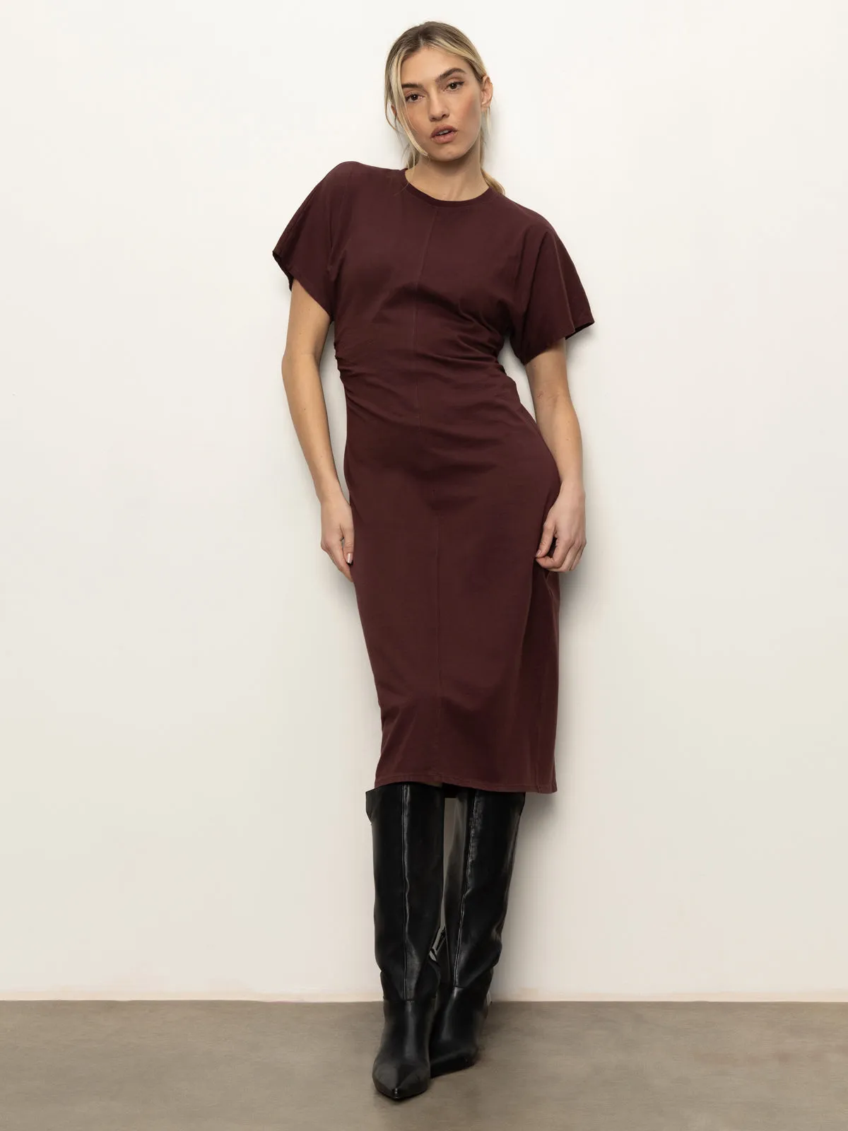 Cinched Waist T-Shirt Dress Chicory holiday
