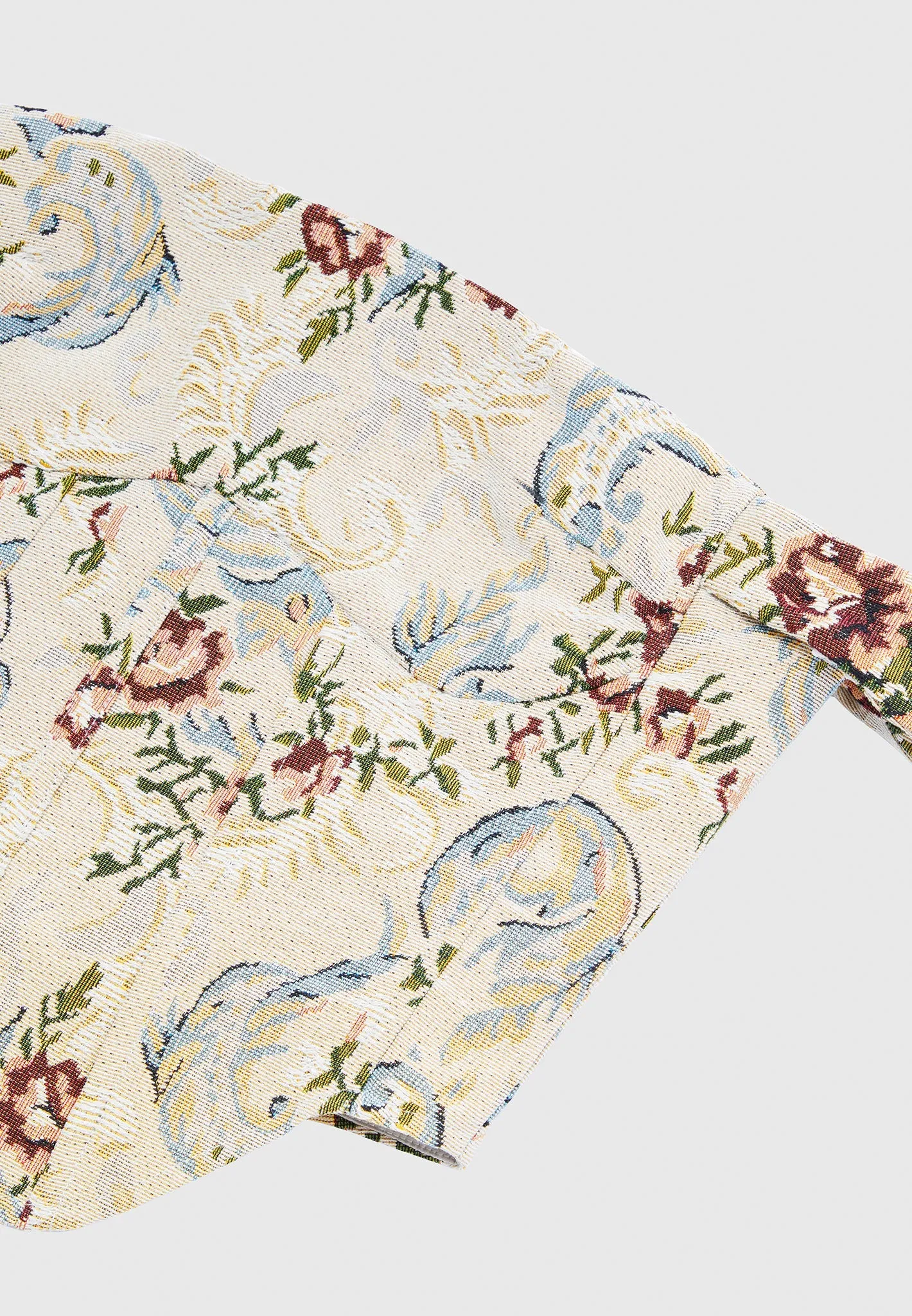 Bonnie - Floral Jacquard Bardot Corset Top - Beige Comfortable And Trendy