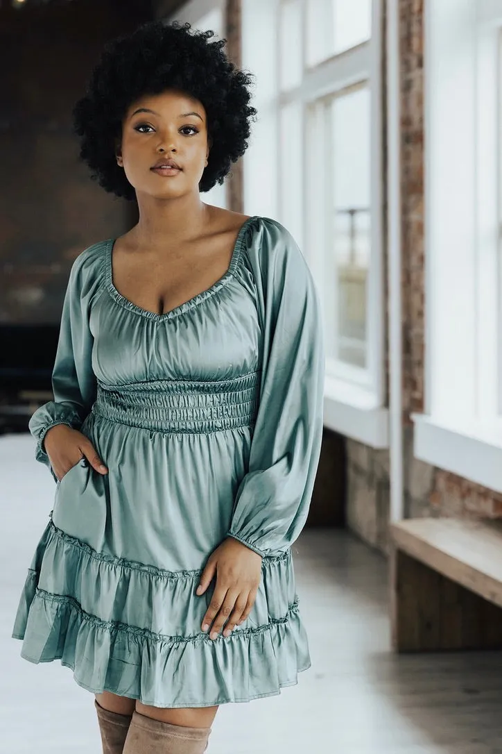 Modern Touch Becky Sweetheart Satin Mini Dress - FINAL SALE